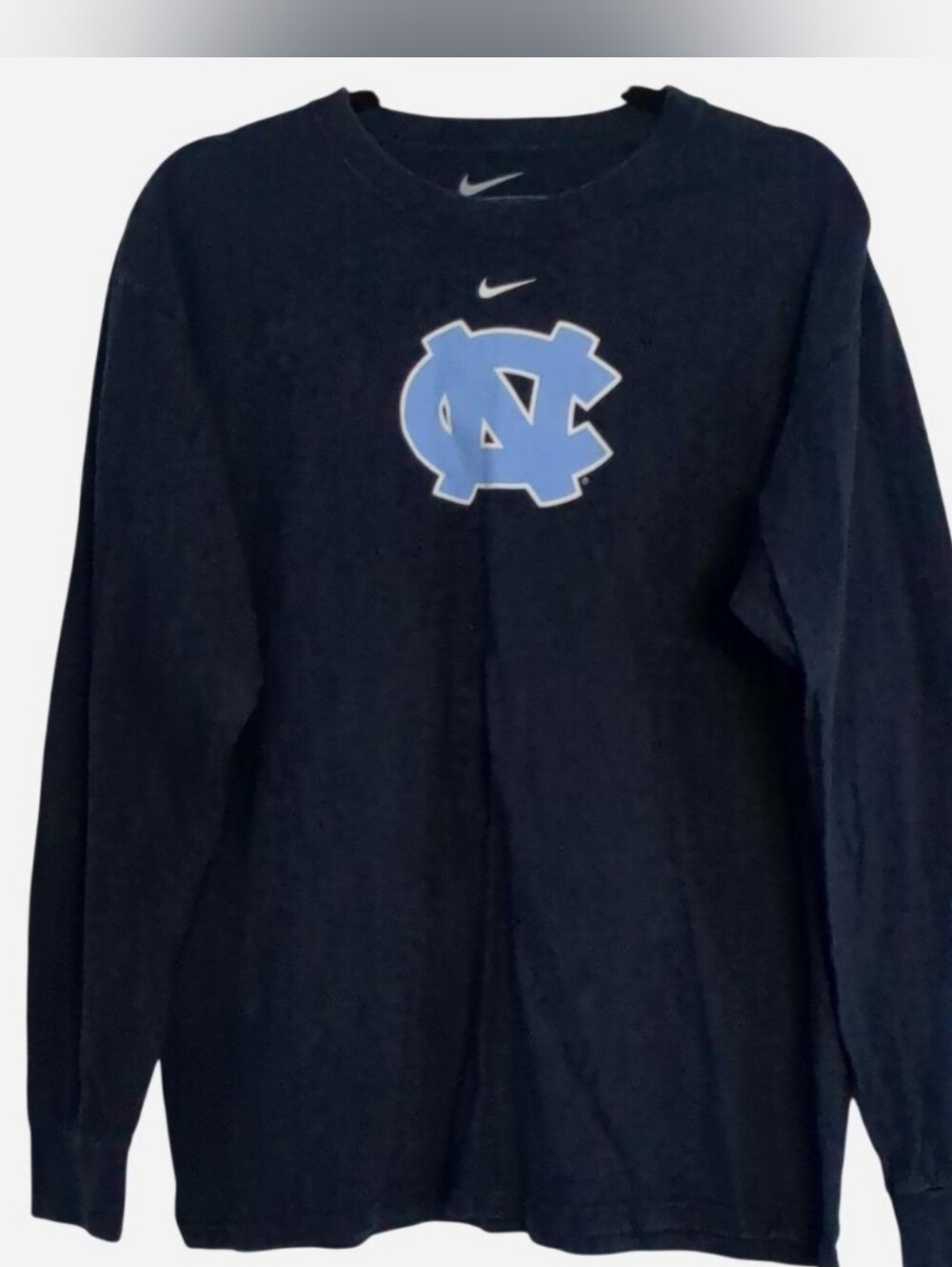 Nike UNC Tar Heels Navy Blue Multi-Print Long Sleeve Tee - Size M